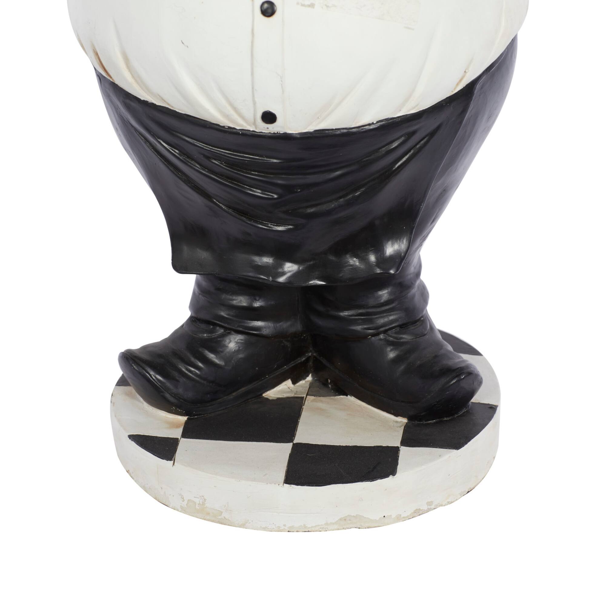 24" White Polystone Traditional Chef Sculpture